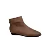 Botas Femininas Vintage Tecidas à Mão 2024 Couro Bovino Camada Superior Bico Fino Botas de Cano Curto de Couro Genuíno para Mulheres