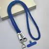 Cuerda Trenzada Colorida Gruesa con Bloques de Color y Hebilla en Forma de Corazón para Colgar Fundas de Teléfono, Adecuada para Hombres y Mujeres, Duradera y Cómoda