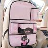 Bolsa de Almacenamiento para Respaldo de Asiento de Coche de Dibujos Animados, Bolsa de Almacenamiento de Cuero de Gato Lindo para Coche, Bolsa Colgante Práctica de Almacenamiento para el Interior del Coche