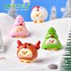 Dibujo animado navideño animal cerdo muñeco de nieve árbol de Navidad pato adorable micropaisaje árbol de Navidad adornos de nieve accesorios de bola de cristal