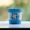 Taza de Café de Cerámica con Niebla Roja Pintada a Mano y Flores Azules, Alto Valor Estético, Adecuada para Uso Doméstico, También Adecuada para Té y Leche