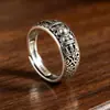 Anel de Prata Esterlina S925 Estilo Vajra Trançado para Homens e Mulheres Anel de Dedo Ajustável Estilo Chinês Retrô Novo Estilo 2026