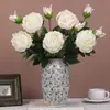 Flores de Peonía Artificiales Estilo Chino con un Toque de Lujo, Hidratantes, Loto de 2 Cabezas, Materiales para Flores Artificiales, Decoraciones para Sala de Estar, Adornos, Fotografía