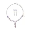 Pendientes Largos de Gota de Agua con Incrustaciones de Diamantes Brillantes Verano 2025 Dulce Ins Versátil Cadena para Clavícula Set de Lujo Ligero de Gama Alta