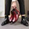 Sapatos Masculinos de Couro Slip-On Tamanho Grande Transfronteiriços Outono e Inverno 2024 Novas Botas Chelsea Masculinas Tamanho Grande 46 Botas Masculinas