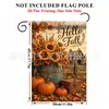 Hola Otoño Bandera de Jardín de Otoño Acción de Gracias Cosecha de Otoño Porche Patio Césped Exterior Decoración Pancarta Bandera Colgante