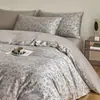 Conjunto de Quatro Peças Jacquard de Algodão Tencel Tingido em Fio Novo 2025 Conjunto de Quatro Peças de Lençóis para Cama de 1,5m Chunxu-Ca