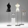 Adereços de Modelo de Veludo Meio Corpo Feminino Roupas Estilo Coreano Vestido de Casamento Cheongsam Stand de Exibição Janela da Loja Manequim de Corpo Inteiro