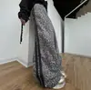 Pantalones de pierna ancha a rayas patchwork de cintura alta con estampado de leopardo para mujeres petite, pantalones largos de verano fluidos estilo callejero, estilo rock suelto, efecto adelgazante