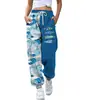 Calça Harem Feminina Estampada Digitalmente em 3D com Duas Cores, Casual Esportiva, com Cordão e Elástico no Tornozelo, Roupas Femininas Outono 2021 Nova
