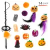 Se pueden ensamblar surtidos de juegos de accesorios de juguetes para gatos de Halloween y Navidad para proporcionar a los gatos entretenimiento autónomo y aliviar el aburrimiento, juguetes para mascotas al por mayor