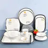 Vajilla para Mesa de Hot Pot de Autoservicio Negra Mate Imitación Porcelana Plato Redondo de Melamina Bol de Arroz Plato de Plástico Plato de Hueso