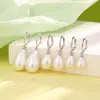 Pendientes Únicos de Perla Barroca, Cheongsam de Lujo Ligero Estilo Chino, Temperamento Elegante, Pendientes de Perla de Concha Blanca en Forma de Gota