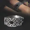 Anillo Cabeza de Dragón Zodiacal Supremo Transfronterizo Europeo y Americano para Hombre Dominante Retro Joyería de Mano Anillo de Calavera Punk Personalidad