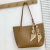 Bolso de Mano de Verano Suave de Piel de Vaca Tejido a Mano Cuero Genuino Bolso para Mujer Cesta de Verduras Hombro Bandolera Bolso de Compras Bolso para Madre
