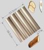 Bandeja Rectangular Perforada Antiadherente de Tres Ranuras, Molde para Pan Baguette en Forma de U de Cuatro Ranuras para Horneado Casero y Comercial