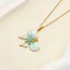 Suministro exclusivo transfronterizo de Amazon de collares con colgante de mariposa de acero inoxidable esmaltado, joyería colorida con goteo de aceite de la fábrica de origen