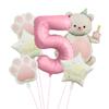 Nuevo Globo de Película de Aluminio de Pastel Mágico de Oso Set Número 32 pulgadas Garra de Oso Fiesta de Cumpleaños Infantil Accesorios para Fotos