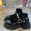 Zapatos pequeños de cuero retro francés para mujer Estilo británico 2025 Nuevo Perla Hada Una línea Suela gruesa Mary Jane Zapatos Jk