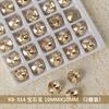 Nail art k9 fundo apontado diamante champagne amor torto coração diamante gordo quadrado octogonal cristal strass unha jóias 2