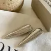 Pinza para el pelo de metal ondulado plisado plateado blanco brillante, estilo Ins coreano, clip de flequillo simple y moderno, accesorios para el cabello para mujer