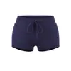 Shorts Casuais Cinza Claro de Cintura Baixa para Mulheres 2026 Primavera/Verão Novo Design Simples Emagrecedor Amigo da Pele Shorts Esportivos