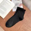 Calcetines de Encaje con Lazo y Borde de Burbujas Estilo Nuevo Primavera y Verano, Calcetines Cortos Finos Versátiles Estilo Universitario, Calcetines Calados Estilo Ballet Japonés