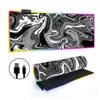Mouse Pad Luminoso RGB Fluido Abstrato Teclado Gamer E-Sports Pad Espessado para Mesa de Escritório LED Colorido Tamanho Grande