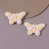 Pelúcia Fresca e Fofa Borboleta Colorida Adesivo de Cola Cremosa Acessórios DIY para Resina Presilha de Cabelo Ornamento de Cabelo Acessórios Femininos