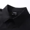 Camisa de Manga Larga con Estampado de Letras Pintadas a Mano Nicho Holgada Moda Callejera Americana Retro Primavera y Otoño para Hombre Cuello de Solapa Casual