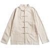Tang Suit Camisa de Linho Estilo Nacional Masculino Novo Chinês Masculino Retro Túnica Chinesa Terno Camisa de Gola Cubana Primavera Casaco de Robe Taoísta
