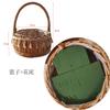Cesta de Flores de Mimbre de Mano, Cesta de Ratán, Cesta de Almacenamiento para Salida de Picnic de Verano, Cesta de Princesa con Arreglo de Flores Artificiales