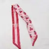 Nuevo Estilo Coreano Primavera y Verano Estampado de Frutas Bufanda Larga de Seda Cinturón para el Cabello Corbata Larga para Bolsos de Mujer Cinturón de Bufanda de Seda Pequeño Cinturón para el Cabello de Mujer