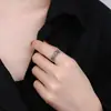 Anillo Abierto Vintage Estilo Ins Dongdaemun Coreano Lujo Ligero Patrón de Rosa Plata Tailandesa
