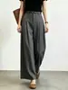 Pantalones de pierna ancha de alta gama, estilo europeo moderno, para principios de otoño de 2026, con un diseño fluido, de nicho, cintura alta, corte para figura de pera, efecto adelgazante y estilo casual