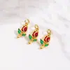 Collar con Colgante de Flor de Zirconia Fresca y Dulce, Tulipán, Pulsera, Pendientes, Accesorios para Colgantes de Joyería DIY