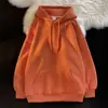 Moletom Verde Escuro Peso Alto Libra Cor Sólida Masculino Outono e Inverno Cor Sólida Básico Forrado com Lã Jaqueta com Capuz Oversized