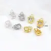 Cobre con baño de oro real de 18k que conserva el color, incrustado con diamantes, bolsa de la suerte hueca, moneda de cobre, lingote de oro, nubes auspiciosas, pulsera DIY, collar, accesorios de joyería
