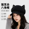 Chapéu Octogonal Estilo Gatinho Novo para Mulheres, Chapéu de Boina Vintage Estilo Britânico para Primavera e Outono, Boné Japonês Versátil de Aba Larga