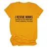 Rescato Libros Amazon Ebay Sitio Independiente Casual Simple Cómoda Camiseta de Manga Corta con Cuello Redondo para Mujer
