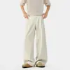 Pantalones Finos Plisados de Corte A Estilo Americano para Hombre y Mujer, Marca de Verano de Moda, Pantalones Casuales Transpirables con Caída, Pantalones Anchos Holgados