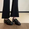 2026 Nuevos Mocasines Retro de Velcro sin Cordones para Mujer, Zapatos Versátiles de Cuero Estilo Francés y Británico con Tacones Gruesos
