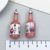 Simulación DIY Botella de Vino Mini Accesorios de Joyería de Resina Cerveza Botella Pequeña Llavero Colgante Collar Pendientes Colgante