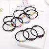 L153 con liga de goma con letras, alta elasticidad, anillo para el cabello negro, pequeño cuadrado, cuerda para el cabello, joyería al por mayor, fabricantes de accesorios para el cabello