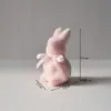 Musgo de terciopelo corto de imitación Conejo de Pascua adornos pequeños para escritorio de sala de estar decoraciones lindas Conejo de Pascua