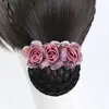 Flor de Cabelo Profissional de Banco Hotel Rede de Cabelo Flor para Coque Comissário de Bordo Enfermeira Tecido Acessório de Cabelo Rede de Cabelo Presilha de Cabelo para Trabalho Acessório de Cabeça
