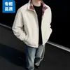 Jaqueta de lapela listrada estilo americano transfronteiriça, unissex, adequada para primavera e outono, casual e versátil, nova peça de outer wear patchwork estilo rua