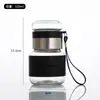 Vaso de Vidrio de Alta Calidad para Uso en Exteriores, Vaso Transparente con Infusor de Té, Portátil y Conveniente, Vaso con Separación de Té y Agua Anti-quemaduras