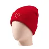Chapéu de Lã Estilo Comércio Exterior da Amazon com Bordado de Coração, Chapéu Quente para Outono e Inverno, Chapéu Quente Bordado Unissex, Chapéu de Tricô com Coração