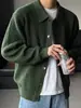 Suéter rojo estilo coreano para hombre para el año zodiacal 2026, tejido casual de punto holgado con cuello, chaqueta superior de moda